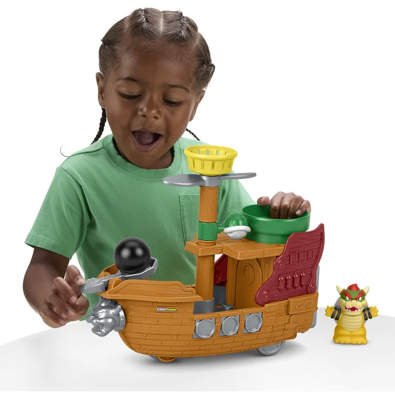Fisher-Price Little People My Mario Bowser's Airship & Figure Set Toddler Toy | Walmart (US)