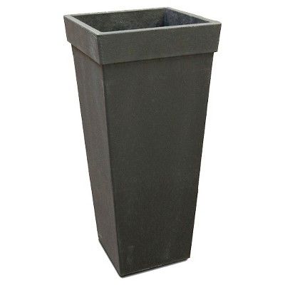 20&#34; Recycled Self Watering Planter Square Tapered Black - Smith &#38; Hawken&#8482; | Target