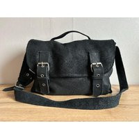 Genuine Leather Black Satchel Bag - Crossbody Bags | 3 | Etsy (US)