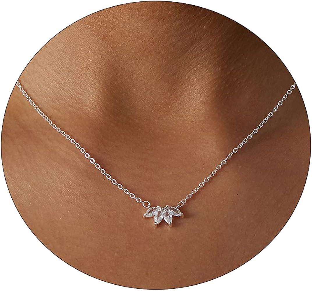 BERISO Dainty Gold Pendant Necklace for Women 14k Gold Plated Sun Necklaces Simple Gold Sun Shape... | Amazon (US)