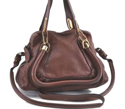 Authentic Chloe Paraty 2Way Shoulder Hand Bag Leather Brown H9634 | eBay AU