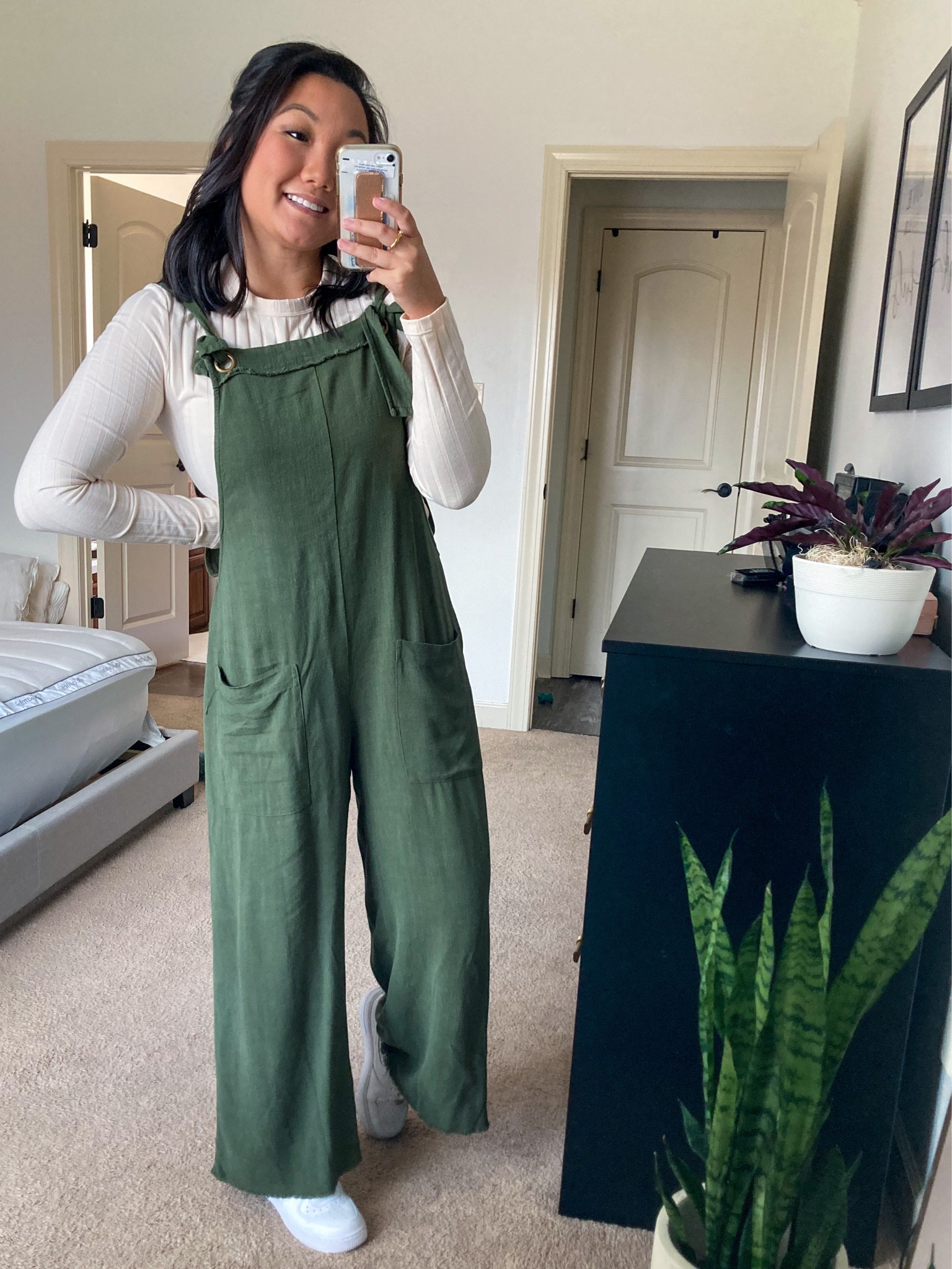 Sunday OOTD 🤍 wearing a size M- fits TTS. Size down if you’re in between sizes  

#jumpsuit #freepeopledupe #mirror 

#LTKFind #LTKshoecrush #LTKGiftGuide