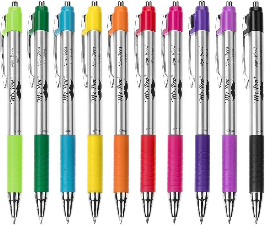 Mr. Pen- Bible Pens, 10 Pack, Assorted Color Pens, Bible Pens No Bleed Through, Bible Journaling ... | Amazon (US)