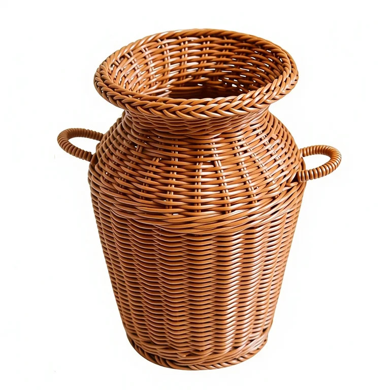 Rattan Weaving Creative Vases, 9" Decorative Flower Basket Rattan Vases, Multipurpose Hand Woven ... | Walmart (US)
