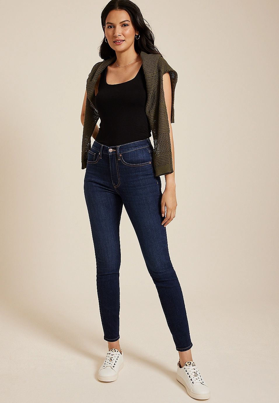 m jeans by maurices™ Dark High Rise Sculpt Skinny Jean | Maurices