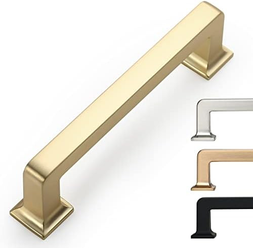 Kitchen Cabinet Hardware - 3.75 Inch Brass Cabinet Pulls, 10 Pack, Gold Cabinet Knobs, Cupboard H... | Amazon (US)