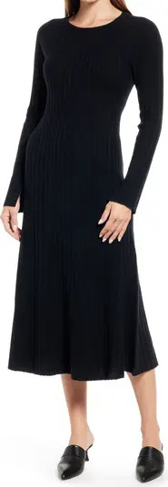 Nordstrom Rib Long Sleeve Midi Sweater Dress | Nordstrom | Nordstrom