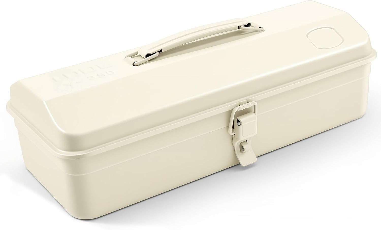milky white portable metal tool box Hip Roof Style with Metal Latch Closure Tool Chest for Household Workshop Car,14.2" | Amazon (US)
