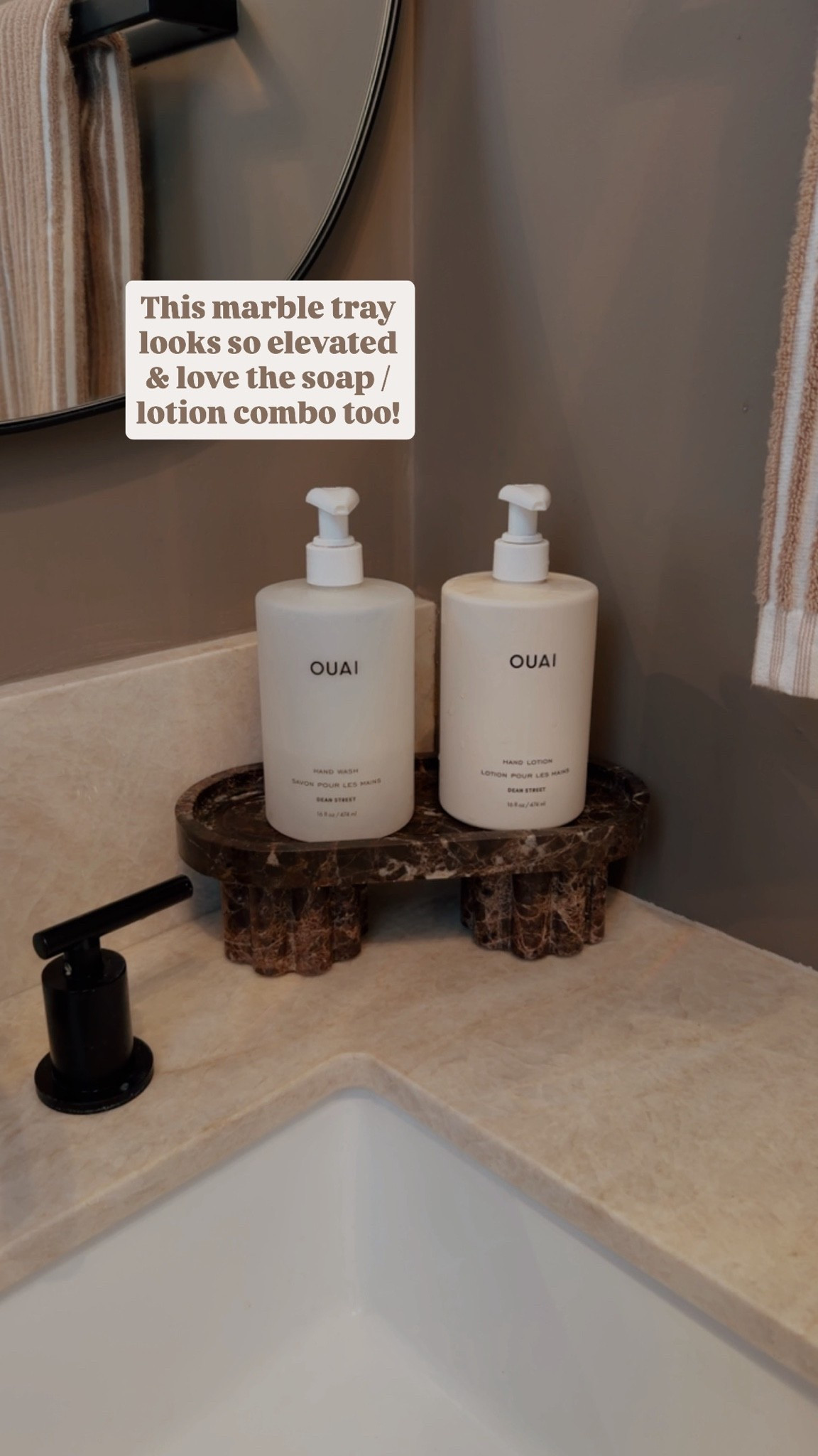 How chic is this marble tray? And my fave soap & lotion!