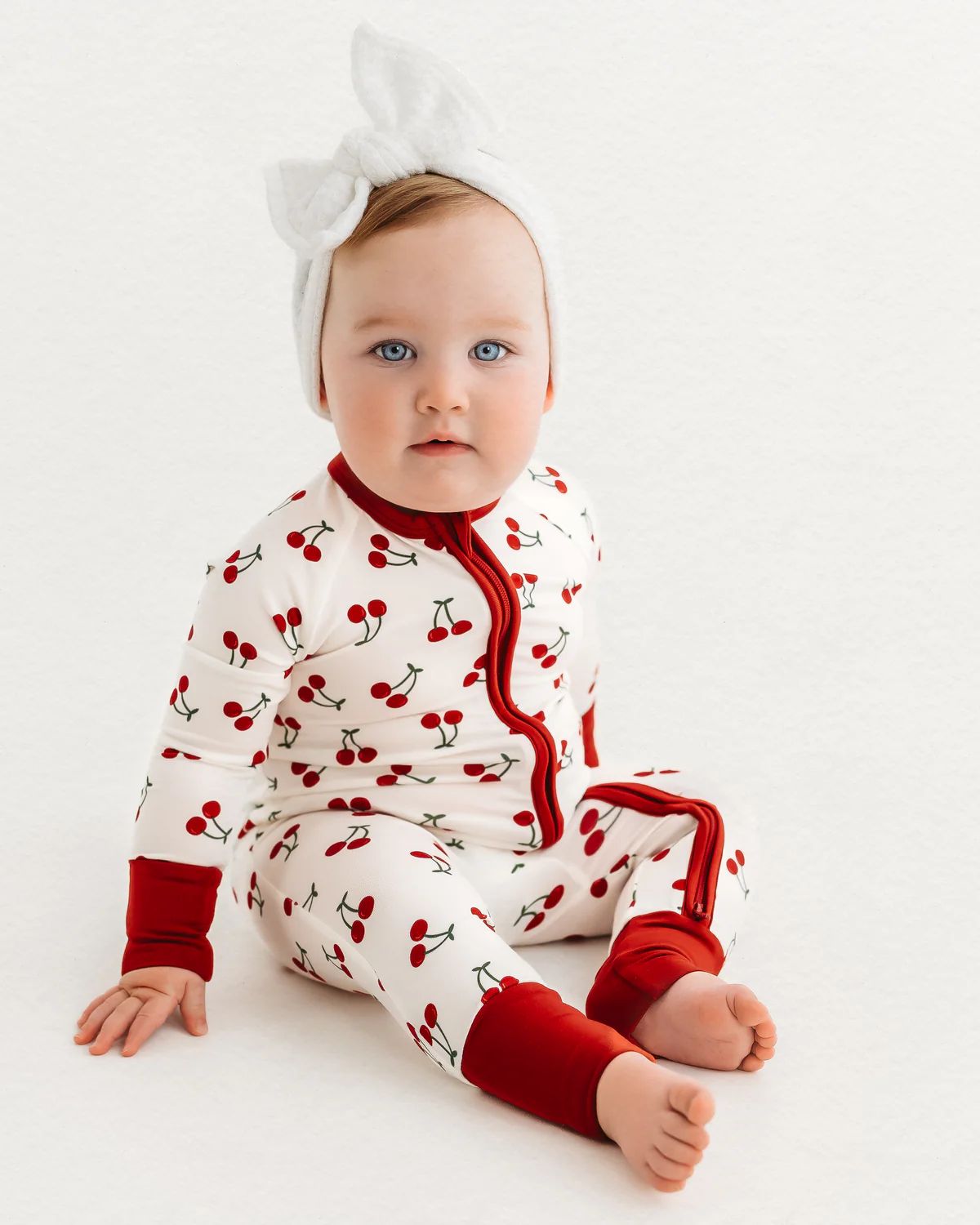 Red Cherry Zipper Romper Jammers x Wild + Rae | In My Jammers