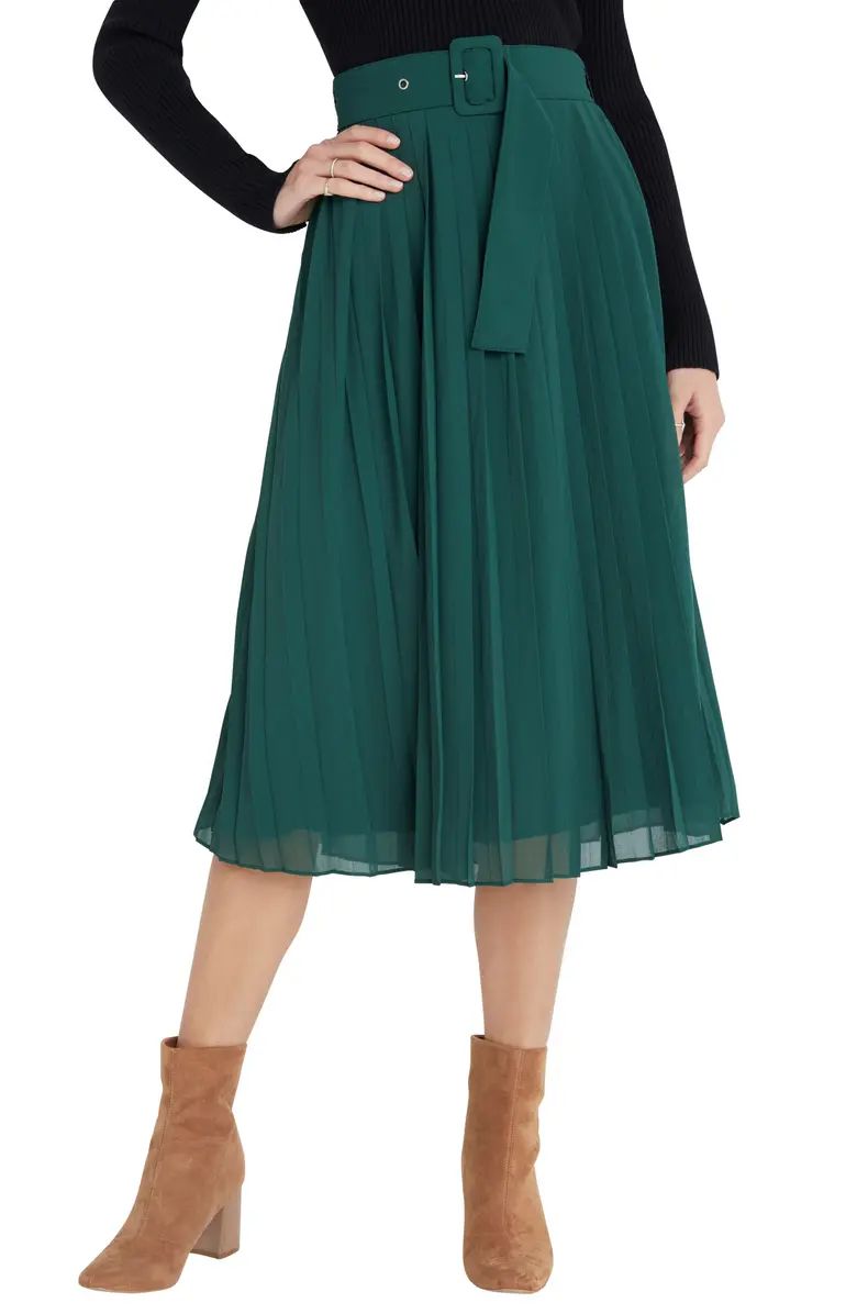 VICI Collection Belted Pleated Midi Skirt | Nordstrom | Nordstrom