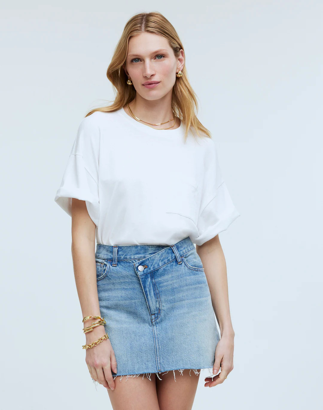 Denim Crossover-Waist Mini Skirt | Madewell