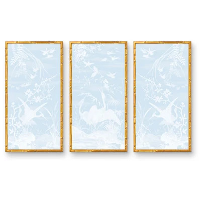 Crane Bird Panel Trio | Urban Garden Prints
