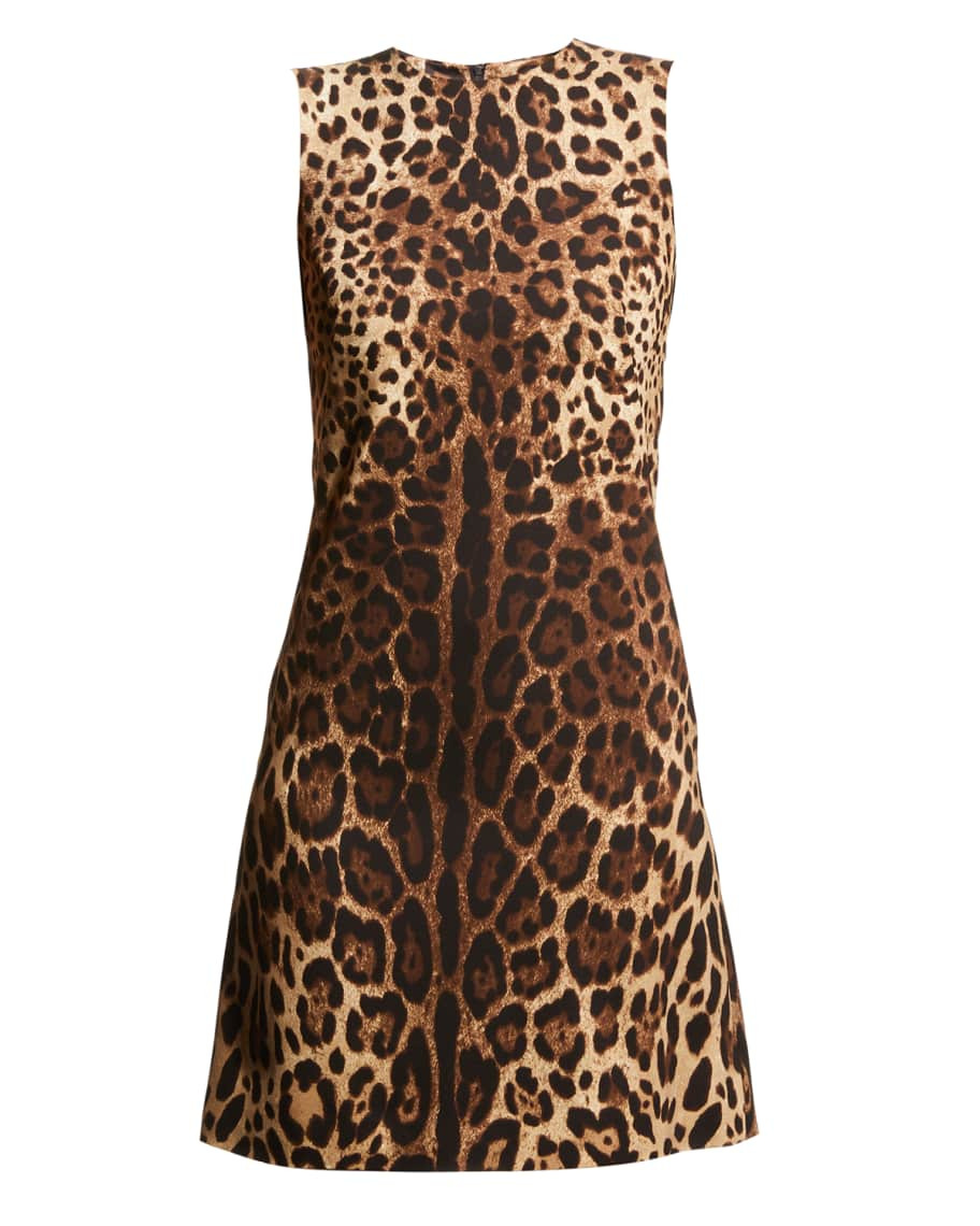 Dolce&Gabbana Leopard-Print Shift Dress | Neiman Marcus