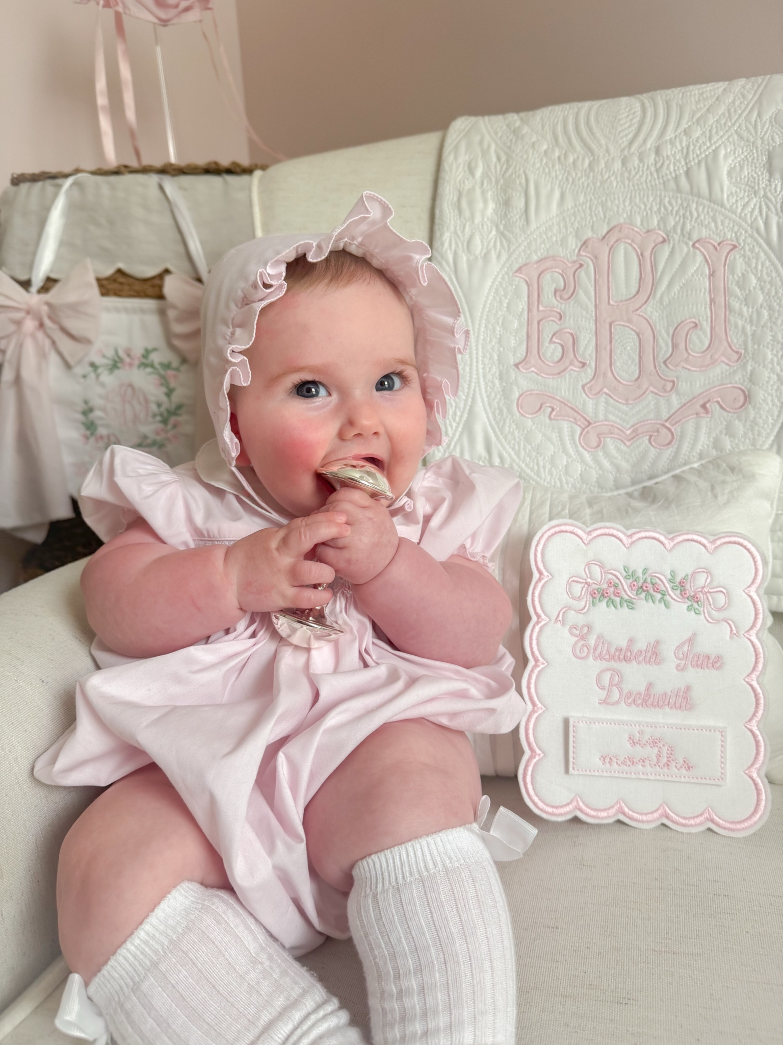 Classic baby girl outfit | smocked baby outfit and bonnet 🤍

#LTKootd #LTKBaby