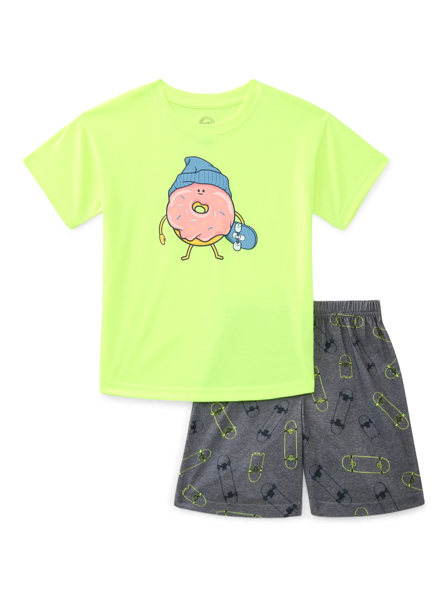 Wonder Nation Boys Tee and Shorts Pajama Set, 2-Piece, Sizes 4-18 | Walmart (US)