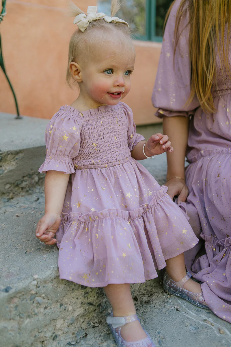 Baby Starry Nights Dress Set in Lilac | Ivy City Co