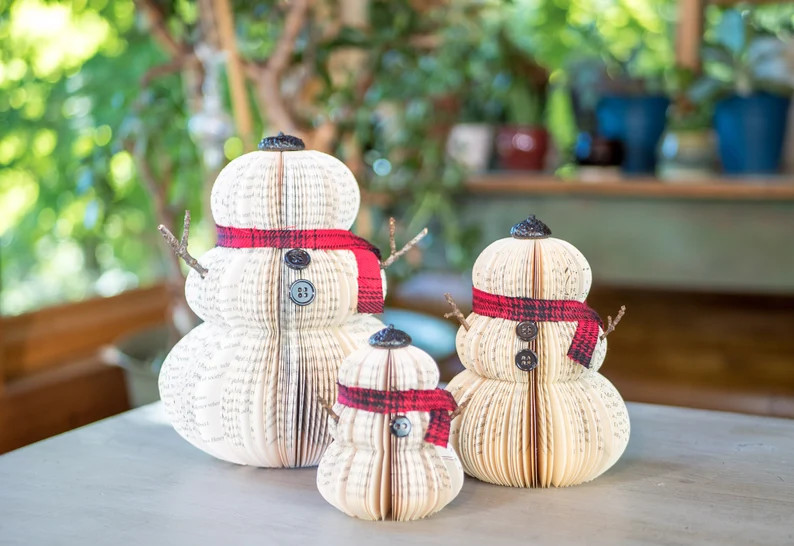 Book Snowman-christmas Decor-holiday Decor-snowman-christmas - Etsy | Etsy (US)