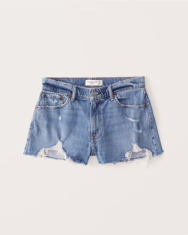 Women's Curve Love Mid Rise Mom Shorts | Women's Clearance | Abercrombie.com | Abercrombie & Fitch (US)