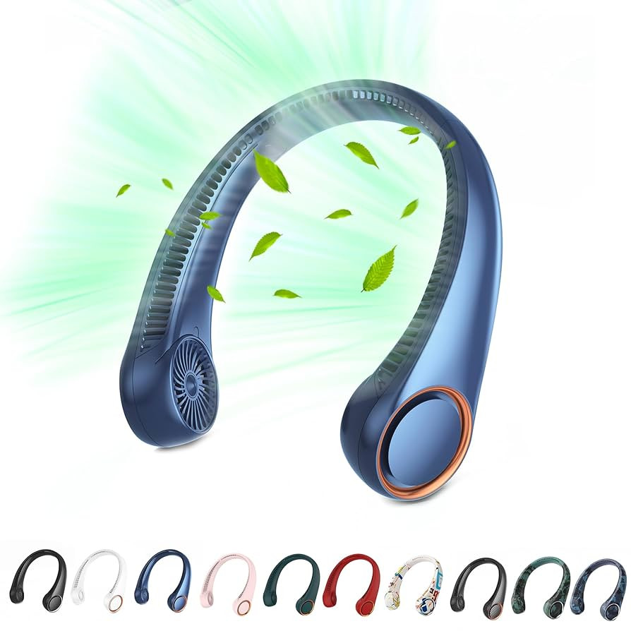 Portable Neck Fan, Hands Free Bladeless Fan, 360° Cooling Personal Fan,Wearable Quiet Fan for Ou... | Amazon (US)
