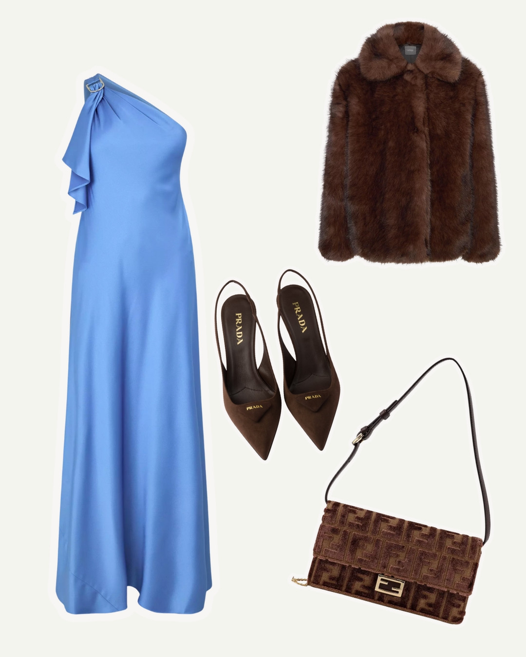 Winter wedding guest, what to wear to a wedding, high street wedding guest, spring wedding guest, blue satin dress, brown suede slingback heels, fendi bag, brown fur jacket 

 #LTKdatenight #LTKwedding #LTKpartywear