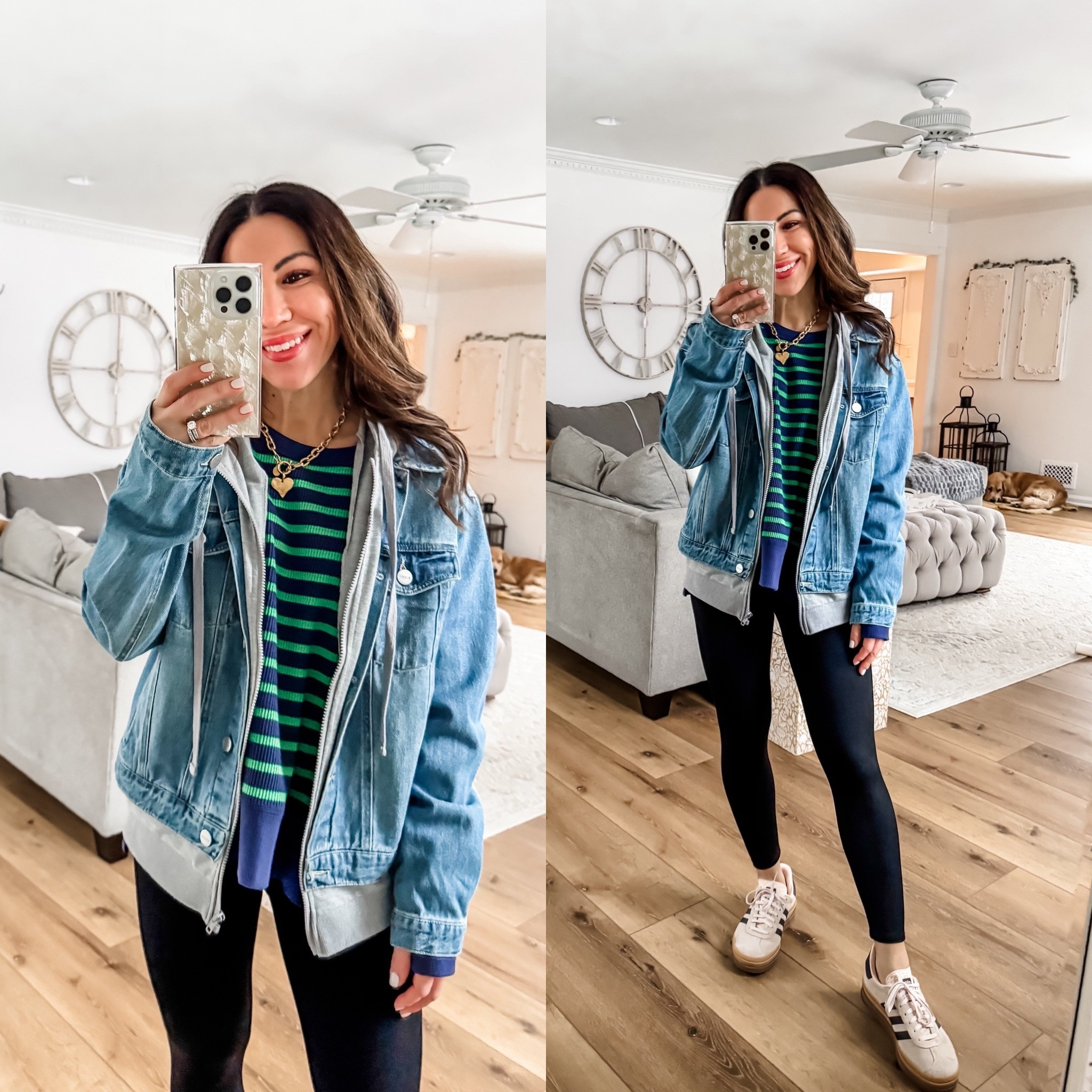 Small denim jacket, small, striped top 



#LTKOver40