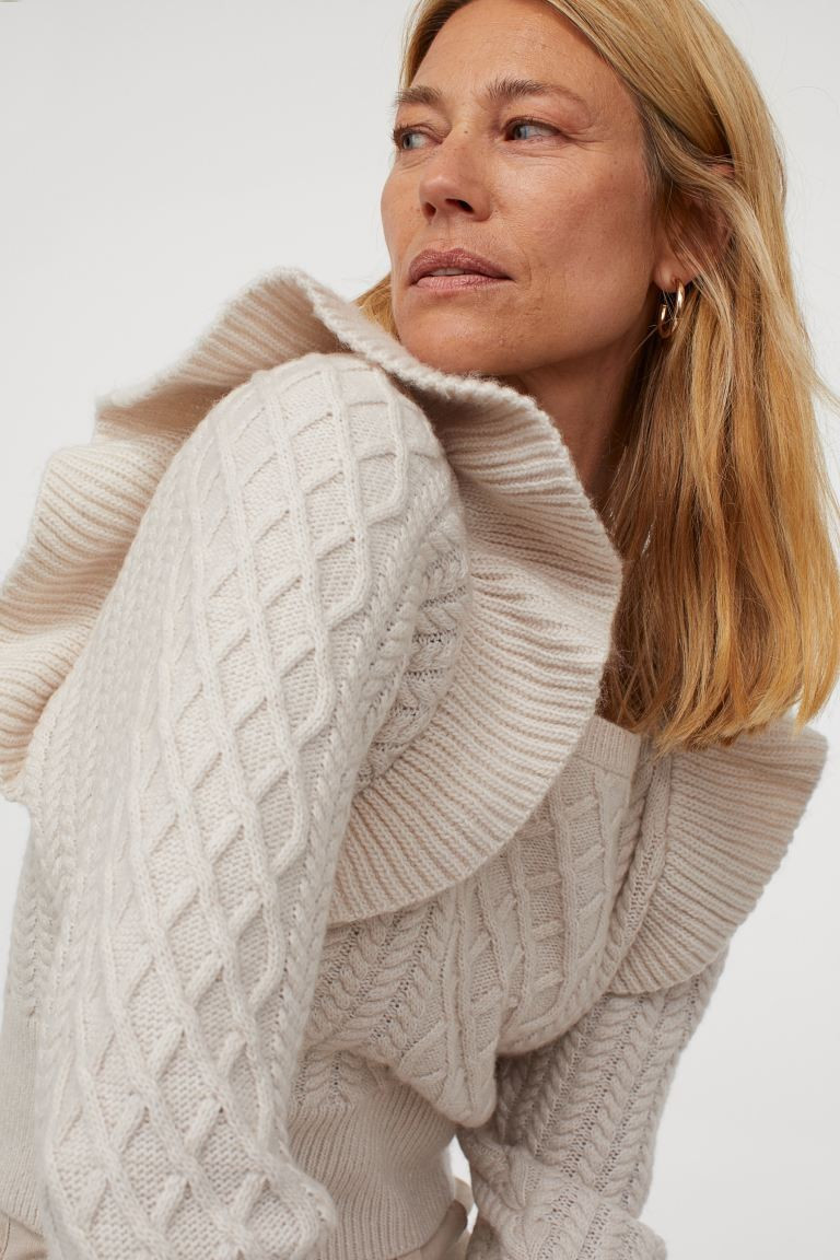 Flounced Cable-knit Sweater | H&M (US + CA)
