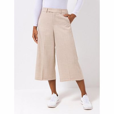 VIA MILANO Culotte Teildehnbund Bügelfalte Leinenoptik | QVC DE