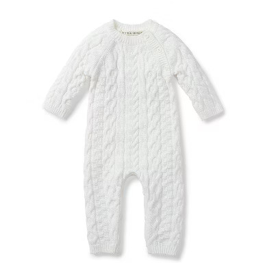 Hope & Henry Layette Long Sleeve Cable Knit Sweater Romper, Infant | Target
