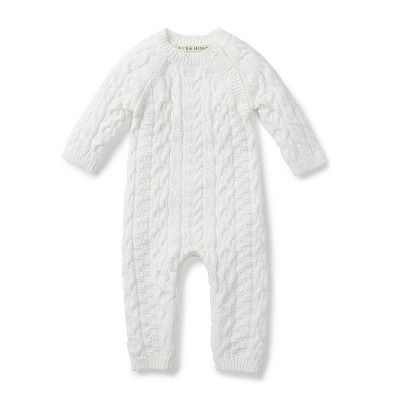 Hope & Henry Layette Long Sleeve Cable Knit Sweater Romper, Infant | Target