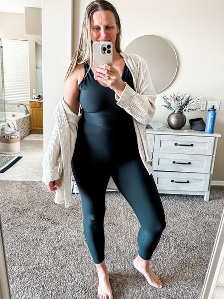 This is the POWERSOFT JUMPSUIT from Old Navy. 
I will be living in this it is so soft and comfortable 
#jumpsuit #activewear 

#LTKstyletip #LTKtravel #LTKfit
