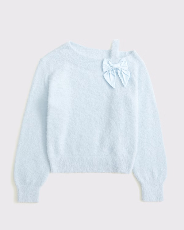girls asymmetrical bow sweater | girls tops | Abercrombie.com | Abercrombie & Fitch (US)