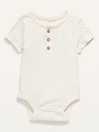 Unisex Rib-Knit Henley Bodysuit for Baby | Old Navy (US)