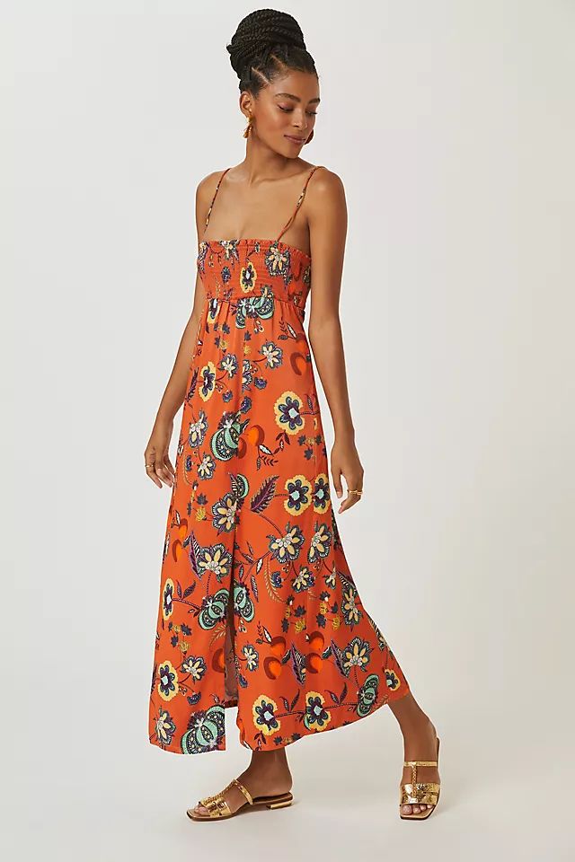 Maeve Floral Cross-Back Maxi Dress | Anthropologie (US)