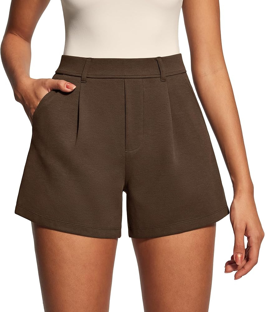 IUGA Womens Dress Shorts for Women High Waisted Trouser Summer Business Womens Dressy Casual Plea... | Amazon (US)