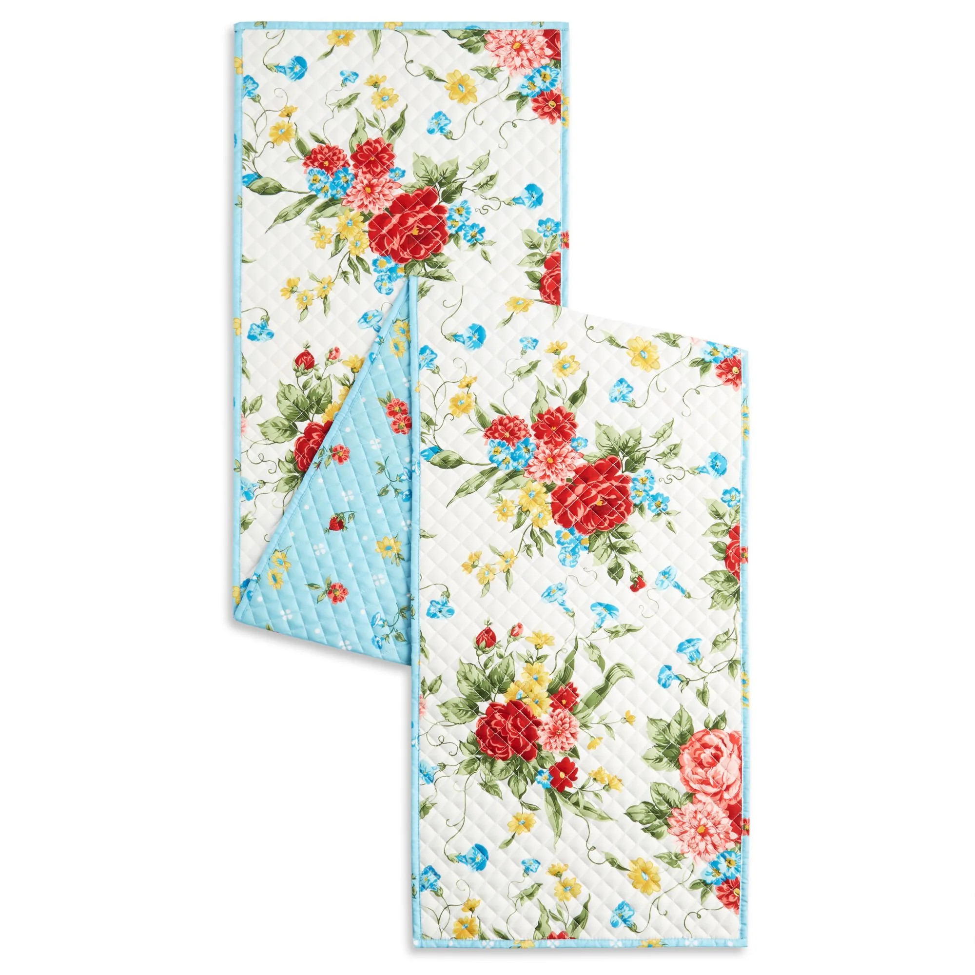 The Pioneer Woman Sweet Rose Quilted Table Runner, 14"x72", Multi-color | Walmart (US)