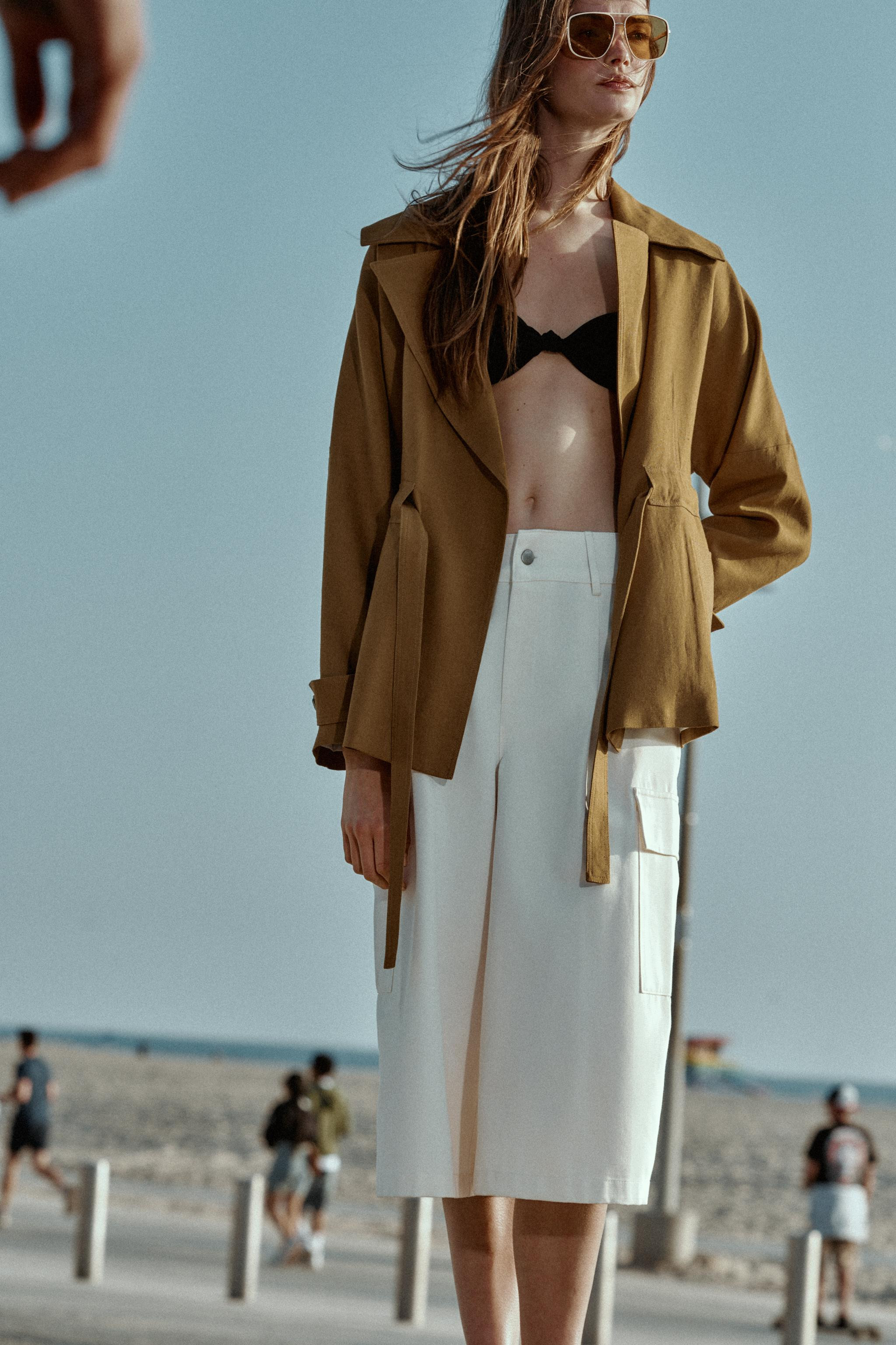 BELTED LINEN BLEND TRENCH JACKET | Zara UK