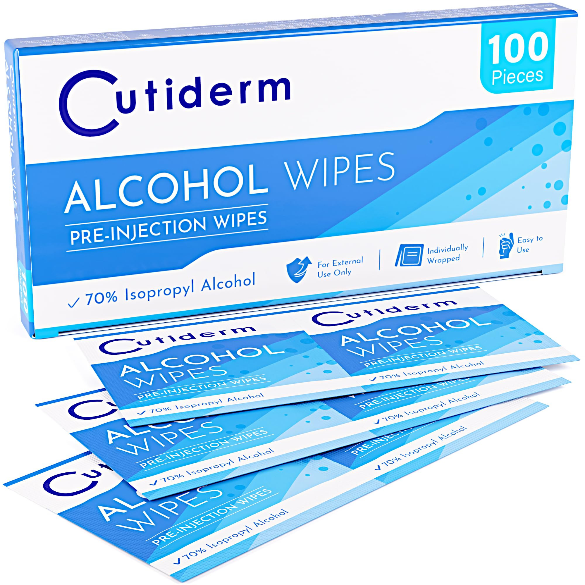 Cutiderm Pre-Injection Alcohol Wipes/Swabs Box of 100 Sachets | Amazon (UK)