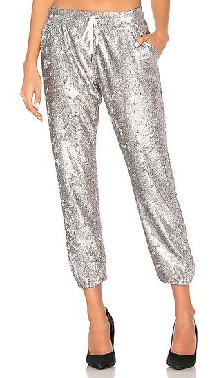 Sequin Lounge Jogger in Silver Sequins | Revolve Clothing (Global)