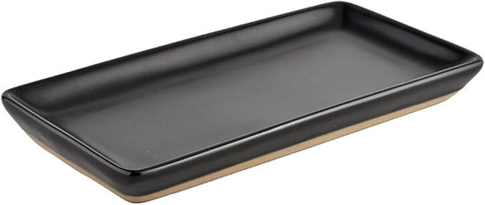 Sweet Water Decor Matte Black Stoneware Tray | Kitchen and Bathroom Dispenser Holder | Jewelry Di... | Amazon (US)
