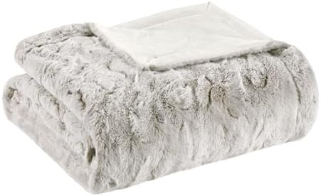 Madison Park Zuri Soft Plush Luxury Oversized Faux Fur Throw Animal Stripes Design, Faux Mink On ... | Amazon (US)