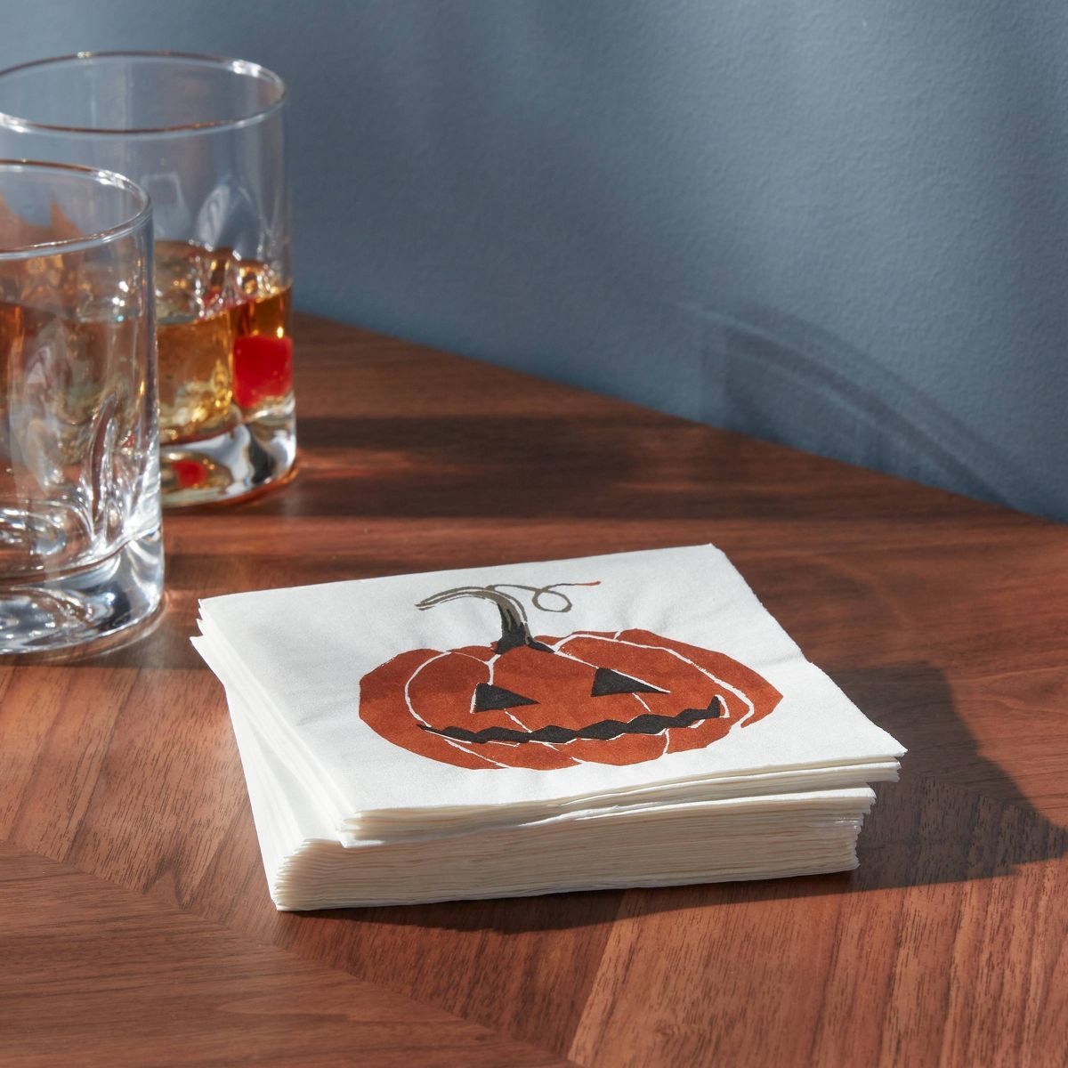 20ct Halloween Pumpkin Beverage Disposable Napkins - Threshold™ | Target