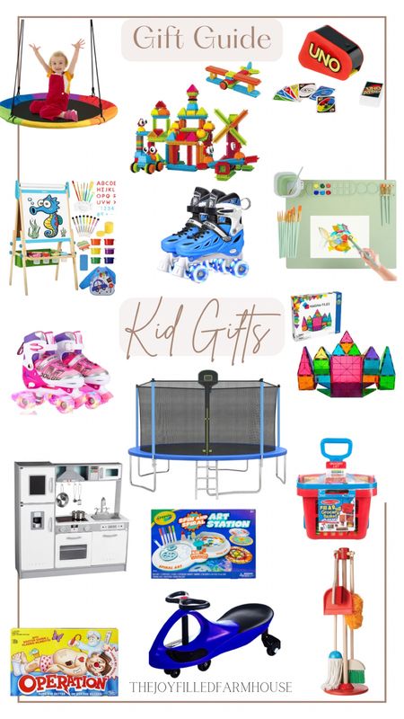 Kids Christmas gift guide

Kitchen play set
Kids gifts
Boy and girl gifts
Outdoor toys
Roller blades
Trampoline