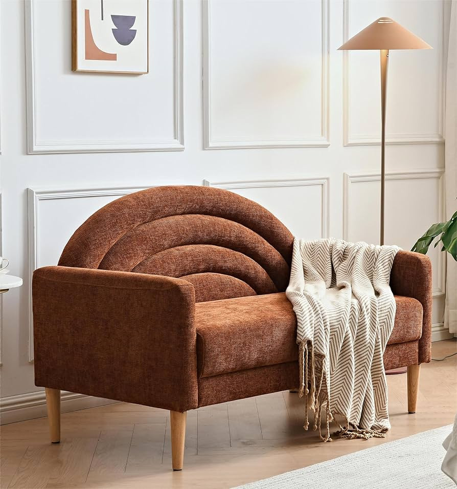 YUHUASHI Stylish Rainbow Sofa, 2-Seater Sofa, Sturdy Solid Wood Legs for Studio, Bedroom, Home Of... | Amazon (US)