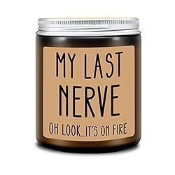 Homsolver Birthday Gifts for Women, Funny Gifts for Best Friend Women - My Last Nerve Candle - Un... | Amazon (US)