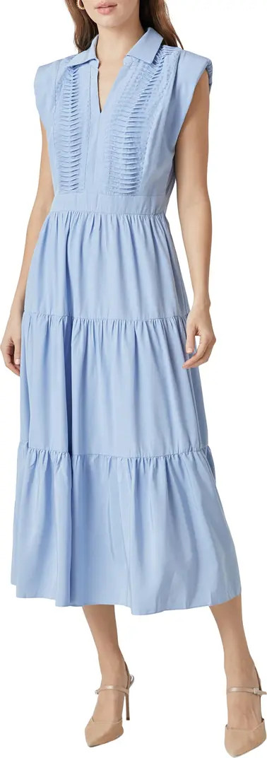 Pintuck Detail Tiered Midi Dress | Nordstrom