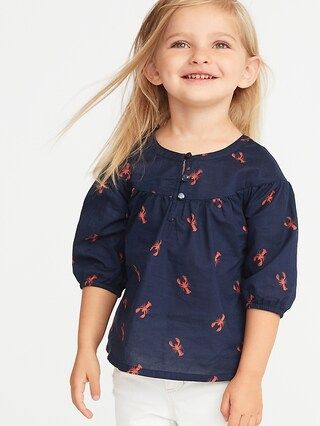 Printed Button-Front Swing Blouse for Toddler Girls | Old Navy US