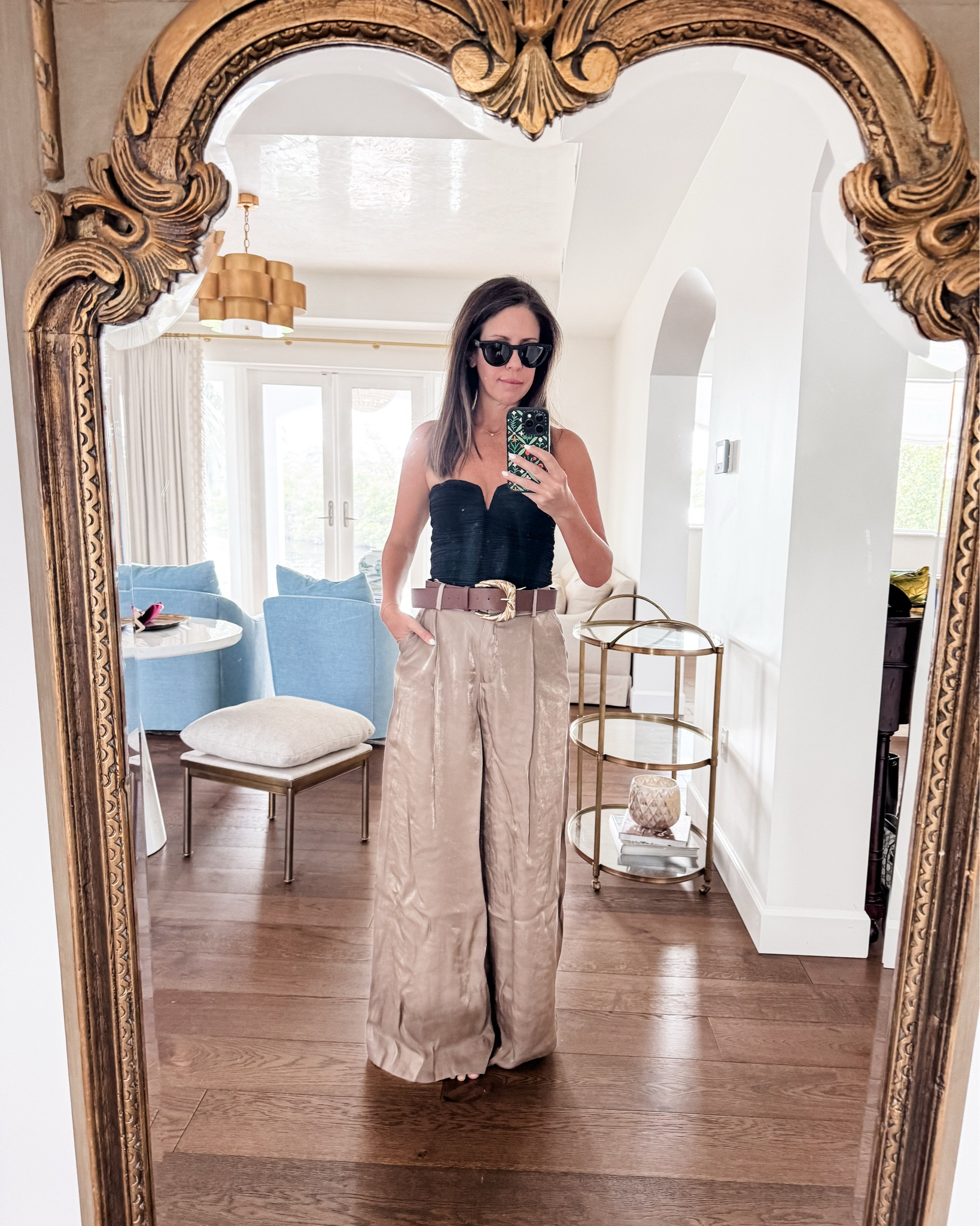 If you can look past the wrinkles… this might be one of my favorite outfits thrown together. Satin pants and strapless ruched top both from Zara. Pants fit TTS, I’m wearing an XS. The top runs small, I’m wearing a medium and could possibly size up to a large. Both are super comfy and chic! 

#LTKFindsUnder100 #LTKSummerEdit #LTKTravel