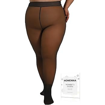 HONENNA Plus Size Fleece Lined Tights, Fake Transparent Curvy Winter Thermal Tights for Women und... | Amazon (US)