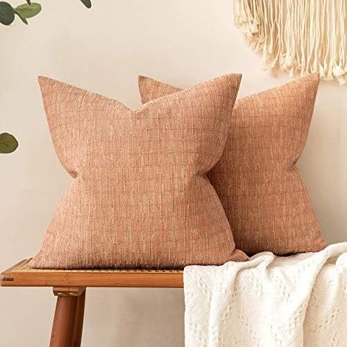 MIULEE Pack of 2 Decorative Burlap Linen Fall Autumn Throw Pillow Covers Modern Farmhouse Pillowc... | Amazon (US)